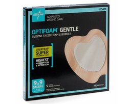 [MDL-MSC2399EP] Silicone Foam Dressing Optifoam® Gentle 9 X 9 Inch Sacral Adhesive with Border Sterile