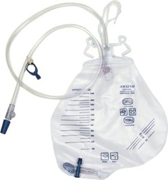 [AMS-AS322] Urinary Drain Bag AMSure® Anti-Reflux Valve Sterile Fluid Path 2000 mL Vinyl