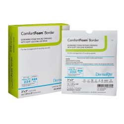 [SIN-43330] Foam Dressing ComfortFoam™ Border 3 X 3 Inch With Border Waterproof Backing Silicone Adhesive Square Sterile