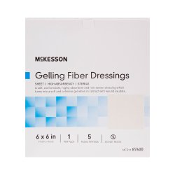 [MCK-87600] Absorbent Gelling Fiber Dressing McKesson Carboxymethyl Cellulose (CMC) 6 X 6 Inch