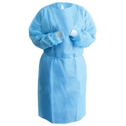 [CIR-GOWN-B5] Isolation gown blue knit cuff 100/cs