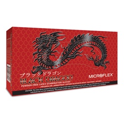 [MCF-BD-1003-PF] Exam Glove Black Dragon® Large 100 per Box NonSterile Latex Standard Cuff Length Fully Textured Black Not Rated