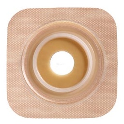 [CON-125275] Ostomy Barrier Sur-Fit Natura® Pre-Cut, Standard Wear Stomahesive® Adhesive 57 mm Flange Sur-Fit® Natura® System Hydrocolloid 1-1/2 Inch Opening 4 X 4 Inch