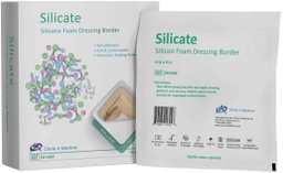 [CIR-261444] Silicate Silicone Border Foam Dressing, Gentle, 4&quot; x 4&quot;, 10/bx