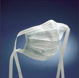 [MMM-1818] Surgical Mask 3M™ Pleated Tie Closure One Size Fits Most White NonSterile Not Rated Adult